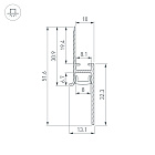 Профиль PLINTUS-FANTOM-H20-2000 BLACK (Arlight, Алюминий) Lednikoff