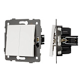 Механизм выключателя двухклавишный непроходной SWT-MK02-PL-WH-V (250V, 10A) (Arlight, -)