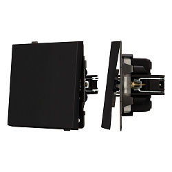 Механизм выключателя одноклавишный проходной SWT-TENDO-MKP1-SFPL-BK (230V, 10A) (Arlight, Матовый черный)