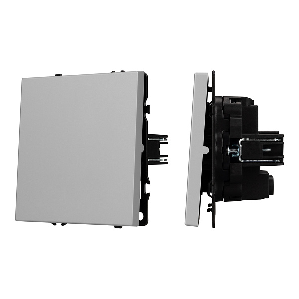 Механизм выключателя одноклавишный перекрёстный SWT-NOBE-MKX1-SFPL-IS (230V, 10A) (Arlight, Никель) Lednikoff