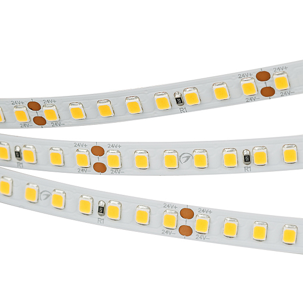 Светодиодная лента RT-A160-8mm 24V Warm2700 (12 W/m, IP20, 2835, 5m) (Arlight, 12 Вт/м, IP20) Lednikoff
