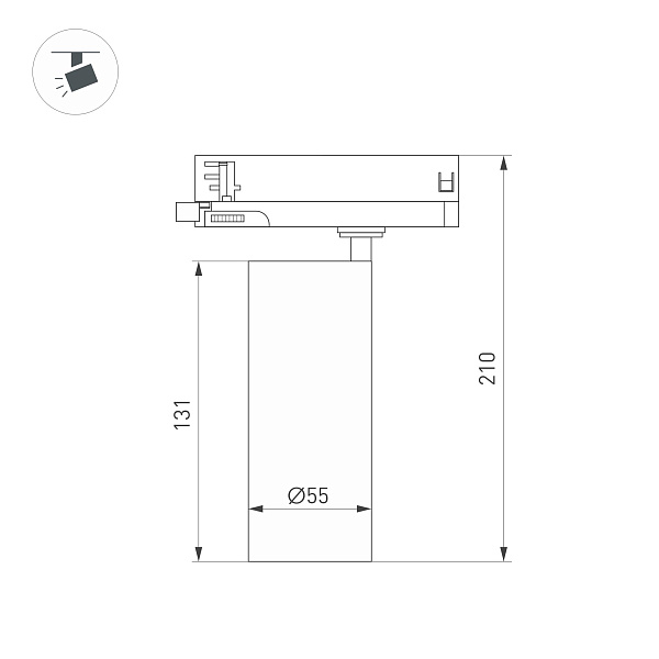 Светильник LGD-SILMA-4TR-R55-4W Warm2700 (BK, 4 deg, 230V) (Arlight, IP20 Металл, 5 лет)
