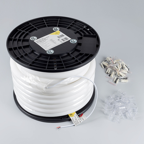 Светодиодная лента герметичная MOONLIGHT-TOP-A336-D25mm 48V Day4000 360deg (12.5 W/m, IP65, 2835, 20m, wire x1) (Arlight, Вывод прямой, 3 года)