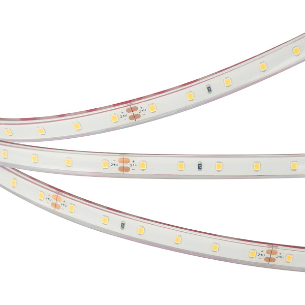 Светодиодная лента герметичная RTW-PFS-A60-11mm 24V White6000 (4.8 W/m, IP68, 2835, 5m) (Arlight, 4.8 Вт/м, IP68) Lednikoff