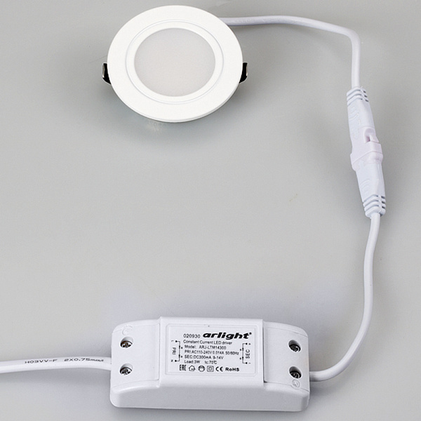 Светодиодный светильник LTM-R60WH-Frost 3W Day White 110deg (Arlight, IP40 Металл, 3 года) Lednikoff