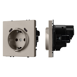 ARL NOBE Розетка зк со шторками с USB тип C+С софт-тач кашемир SCT-MUCC-SFPL-CA (250V, 16A) (Arlight, -)