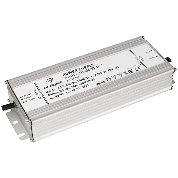 Блок питания ARPV-UH48480-PFC (48V, 10A, 480W) (Arlight, IP67 Металл, 7 лет) Lednikoff