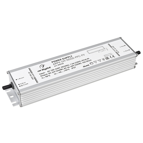 Блок питания ARPV-UH-50320-PFC-FV (24V 240W, 36-48V 320W, 10A) (Arlight, IP67 Металл, 7 лет) Lednikoff