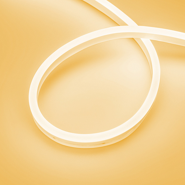 Светодиодная лента герметичная AURORA-PS-A120-16x8mm 24V Amber (10 W/m, IP65, 2835, 5m) (Arlight, Силикон, 2 года)