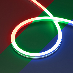 Светодиодная лента герметичная MOONLIGHT-PRO-SIDE-X360-16x16mm 24V RGB (12 W/m, IP67, 10m, wire x2) (Arlight, Вывод боковой, 5 лет)