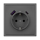 Механизм розетки с USB зарядкой SCT-NOBE-MUAC-SFPL-GR (230V, 16A) (Arlight, Серый базальт) Lednikoff