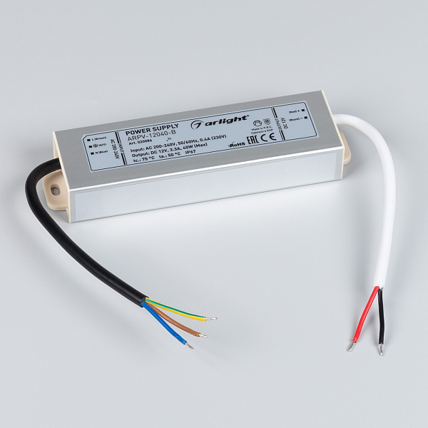 Блок питания ARPV-12040-B (12V, 3.3A, 40W) (Arlight, IP67 Металл, 3 года) Lednikoff