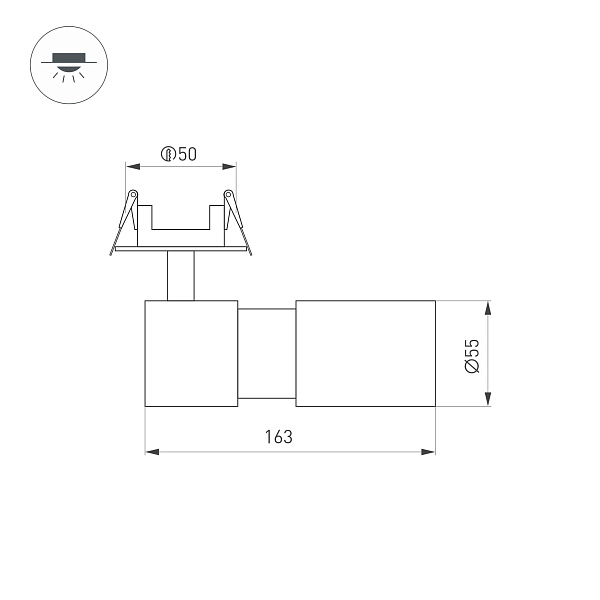 Светильник LGD-ARTEMIS-BUILT-FLAP-R55-12W Warm3000 (WH, 8-80 deg, 230V) (Arlight, IP20 Металл, 5 лет) Lednikoff