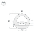 Силиконовый профиль WPH-FLEX-D20-TOP-S10-20m WHITE (Arlight, Силикон) Lednikoff