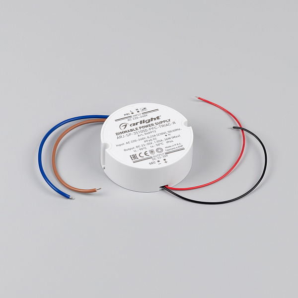Блок питания ARJ-SP-351050-PFC-TRIAC-R (36W, 23-35V, 1050mA) (Arlight, IP44 Пластик, 5 лет) Lednikoff