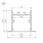 Профиль SL-LINIA49S-F-2000 ANOD BLACK (Arlight, Алюминий) Lednikoff