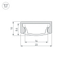 Профиль с экраном ALU-WIDE-H8-2000 ANOD+FROST (Arlight, Алюминий) Lednikoff