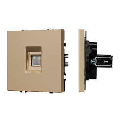 Механизм телефонной розетки SCT-NOBE-MTL1-SFPL-GD (RJ-11, 4C) (Arlight, Золотой песок)