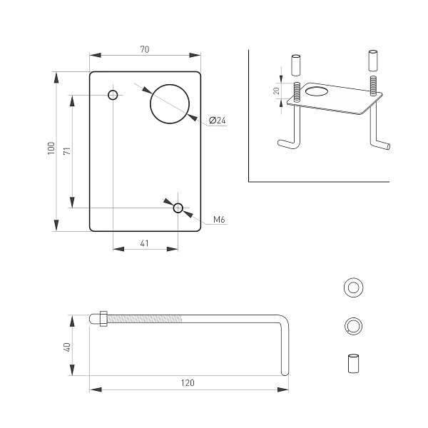 Светильник LGD-MARK-BOLL-H250-7W Warm3000 (GR, 60 deg, 230V) (Arlight, IP54 Металл, 3 года) Lednikoff