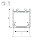 Профиль PDS-ZM-2000 ANOD (Arlight, Алюминий) Lednikoff
