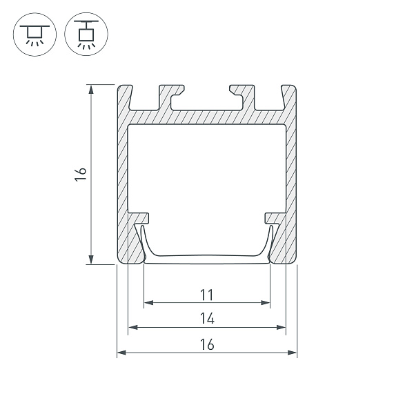 Профиль PDS-ZM-2000 ANOD (Arlight, Алюминий) Lednikoff