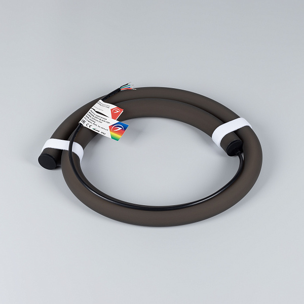 Светодиодная лента герметичная MOONLIGHT-BLACK-TOP-G280-D25mm 24V RGB 360deg (14.4 W/m, IP65, 1m, wire x1) (Arlight, Вывод прямой, 3 года)