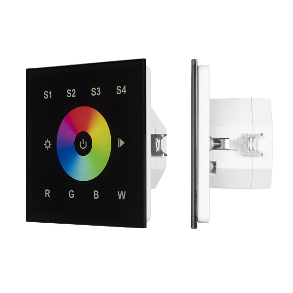 INTELLIGENT ARLIGHT Сенсорная панель DALI-901-11-1G-4SC-RGBW-DT8-IN Black (BUS/230V) (IARL, IP20 Пластик, 3 года) Lednikoff
