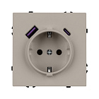 Механизм розетки с USB зарядкой SCT-NOBE-MUAC-SFPL-CA (230V, 16A) (Arlight, Кашемир) Lednikoff