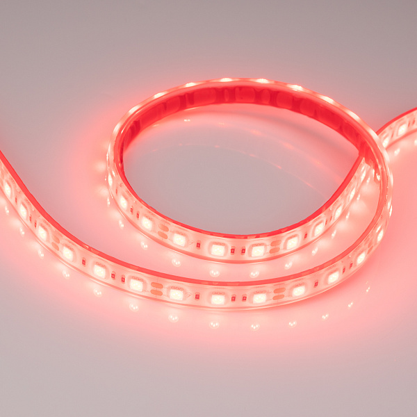Светодиодная лента RTW 2-5000PGS 12V Red 2x (5060, 300 LED, LUX) (Arlight, 14.4 Вт/м, IP67) Lednikoff