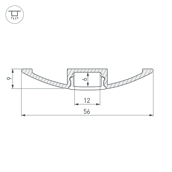 Профиль ARH-FLAT-2000 ANOD (Arlight, Алюминий) Lednikoff