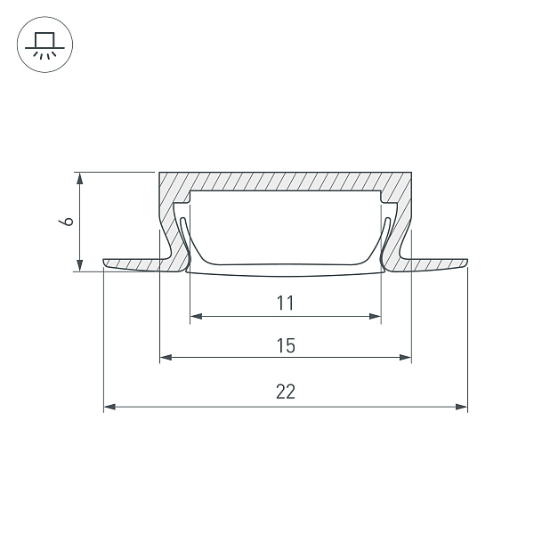 Профиль MIC-F-2000 ANOD Champan (Arlight, Алюминий) Lednikoff