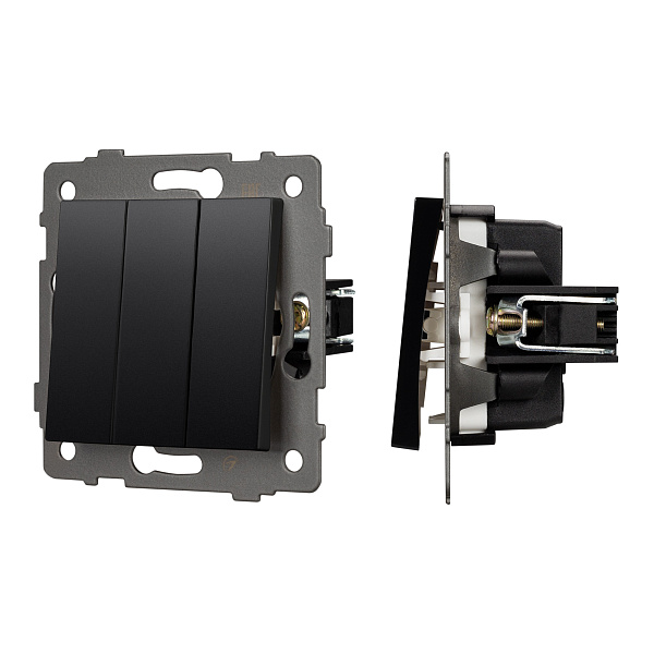 Механизм выключателя трехклавишный непроходной SWT-MK03-PL-BK-V (250V, 10A) (Arlight, -) Lednikoff