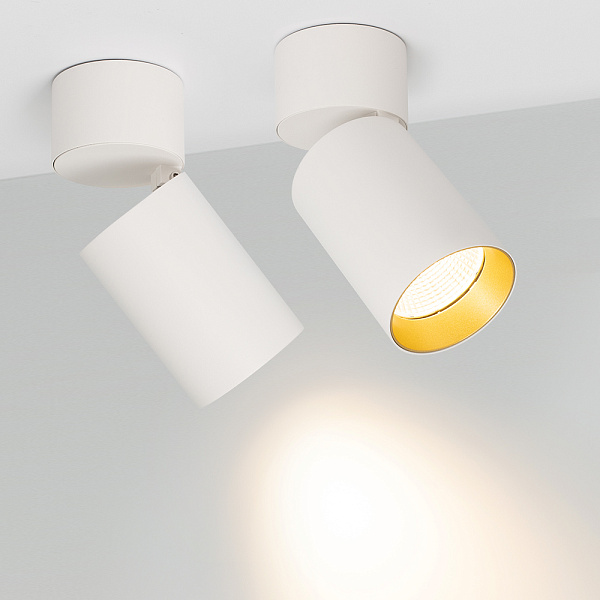 Светильник SP-POLO-SURFACE-FLAP-R85-15W Warm3000 (WH-GD, 40 deg) (Arlight, IP20 Металл, 3 года) Lednikoff