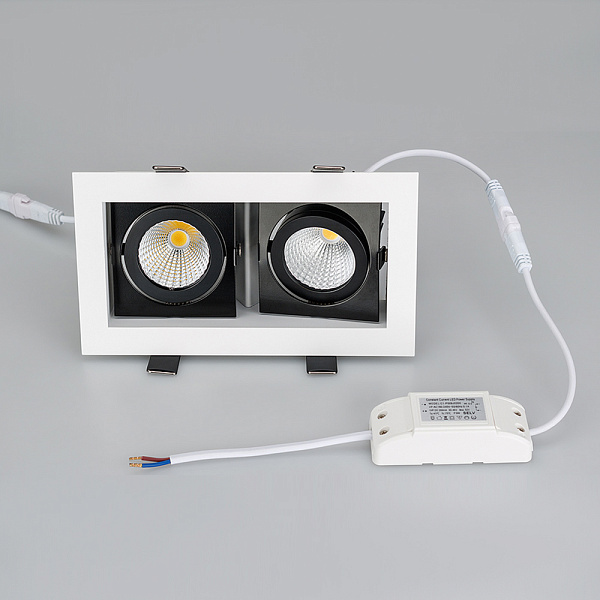 Светильник CL-KARDAN-S180x102-2x9W White (WH-BK, 38 deg) (Arlight, IP20 Металл, 3 года) Lednikoff
