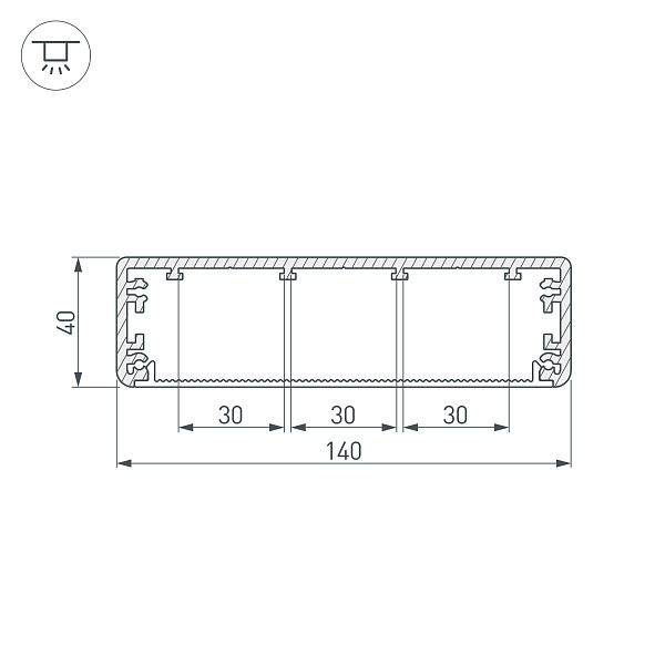 Профиль TOP-LINIA140-2000 ANOD (Arlight, Алюминий) Lednikoff