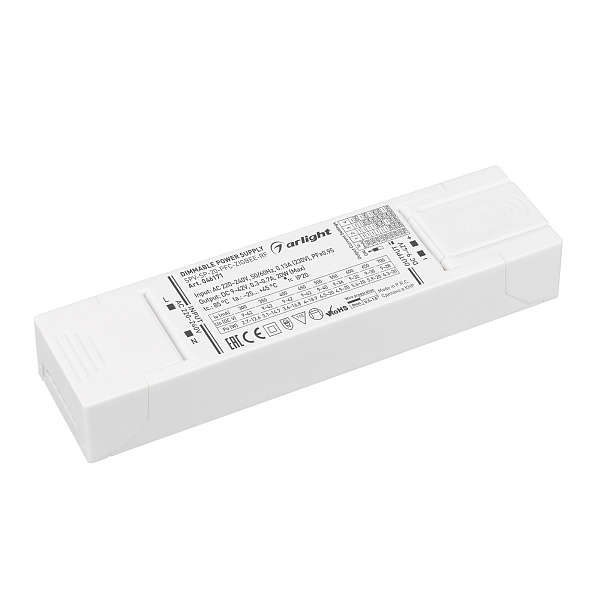 Блок питания SPV-SP-20-PFC-ZIGBEE-RF (20W, 9-42V, 0.3-0.7A, 2.4GHz) (Arlight, IP20 Пластик, 5 лет) Lednikoff
