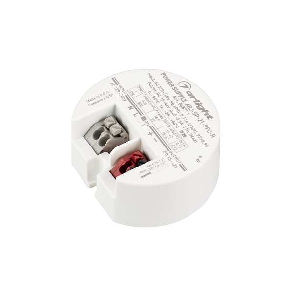 Блок питания ARJ-SP-21-PFC-R (21W, 15-42V, 0.45-0.5A) (Arlight, IP20 Пластик, 5 лет) Lednikoff