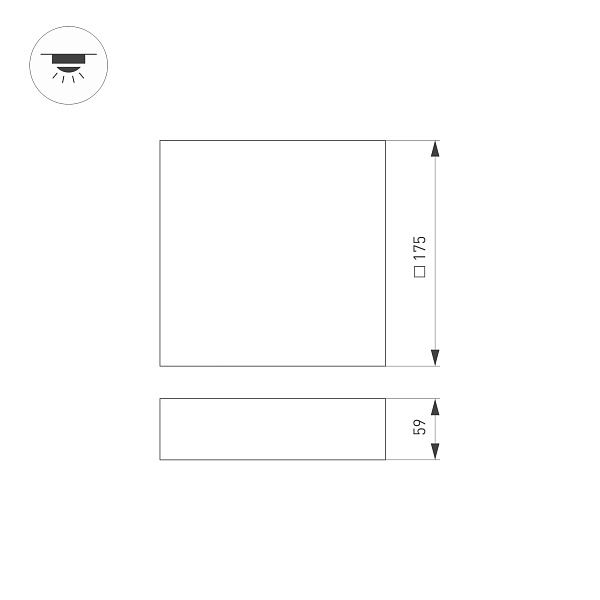 Светильник IM-QUADRO-EMERGENCY-3H-S175x175-19W Day4000 (WH, 120 deg, 230V) (Arlight, IP40 Металл, 2 года) Lednikoff
