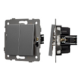 Механизм выключателя двухклавишный непроходной SWT-MK02-PL-GR-V (250V, 10A) (Arlight, -)