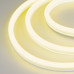 Светодиодная лента герметичная WAVE-SIDE-A120-12x25mm 230V Yellow (12 W/m, IP67, 50m, wire x2) (Arlight, Грибовидная форма)