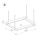 Светильник ALT-LINEAIR-QUADRAT-FLAT-UPDOWN-DIM-1375-170W Warm3000 (BK, 100 deg, 230V) (Arlight, IP20 Металл, 3 года)