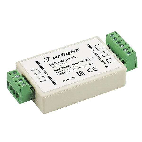 RGB-усилитель LN-12A-T (12/24V, 144/288W) (Arlight, IP20 Пластик, 1 год) Lednikoff