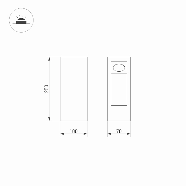 Светильник LGD-MARK-BOLL-H250-7W Warm3000 (GR, 60 deg, 230V) (Arlight, IP54 Металл, 3 года) Lednikoff