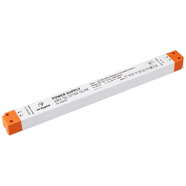 Блок питания ARV-SL12150-SLIM (12V, 12.5A, 150W, PFC) (Arlight, IP20 Пластик, 3 года) Lednikoff