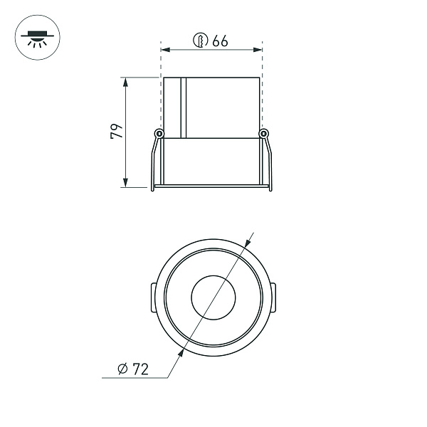 Светильник MS-ATLAS-BUILT-R72-20W Warm3000 (WH-BK, 30 deg, 230V) (Arlight, IP20 Металл, 5 лет) Lednikoff