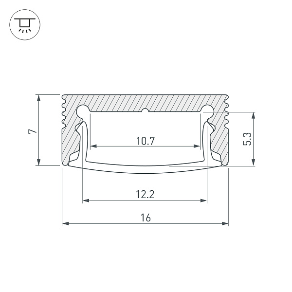 Профиль SL-SLIM-H7-2000 WHITE (Arlight, Алюминий) Lednikoff