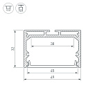 Профиль с экраном SL-LINE-4932-2500 WHITE+OPAL (Arlight, Алюминий) Lednikoff