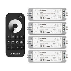 INTELLIGENT ARLIGHT Диммер SMART-SET-PWM-101-72-DIM-PD-SUF Black (5-36V, 1x8A, x4, ПДУ 13кн, 2.4G) (IARL, IP20 Пластик, 5 лет)
