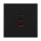 ARL NOBE USB Розетка тип А+С+С софт-тач черный оникс SCT-MUACC-SFPL-FC-BK (65W, QC3) (Arlight, -) Lednikoff