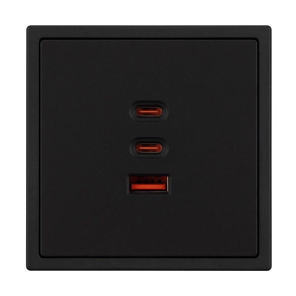 ARL NOBE USB Розетка тип А+С+С софт-тач черный оникс SCT-MUACC-SFPL-FC-BK (65W, QC3) (Arlight, -) Lednikoff
